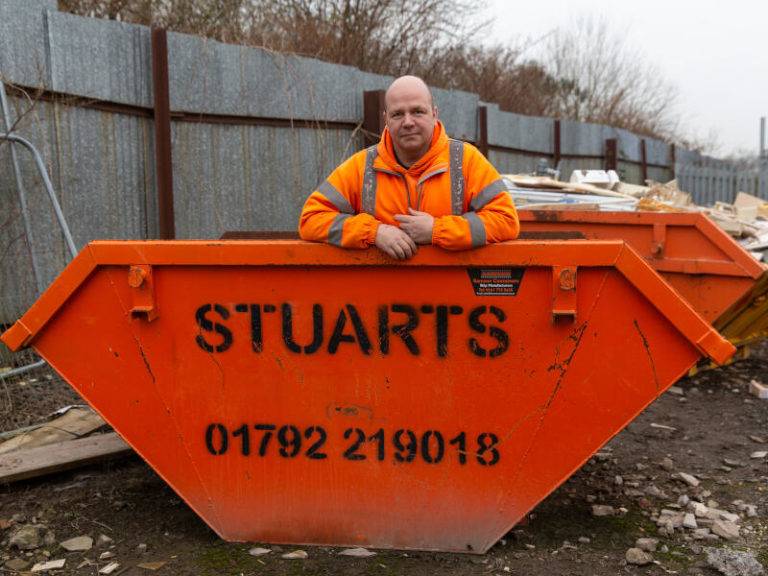 Man in a skip